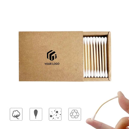 200pcs Eco-friendly Organic Double-ended Bamboo Cotton Swabs