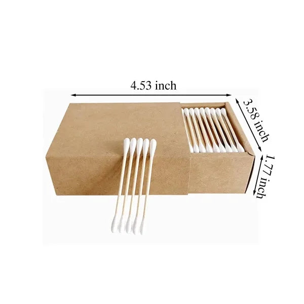 200pcs Eco-friendly Organic Double-ended Bamboo Cotton Swabs