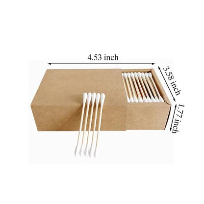 200pcs Eco-friendly Organic Double-ended Bamboo Cotton Swabs