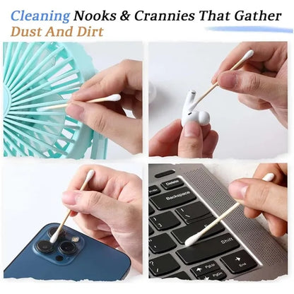 200pcs Eco-friendly Organic Double-ended Bamboo Cotton Swabs