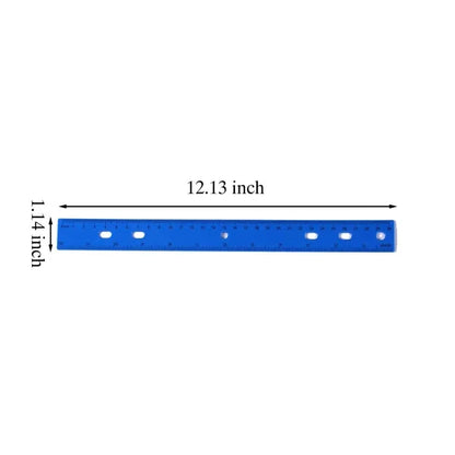 12" Colorful Durable Plastic Measuring Ruler with Holes