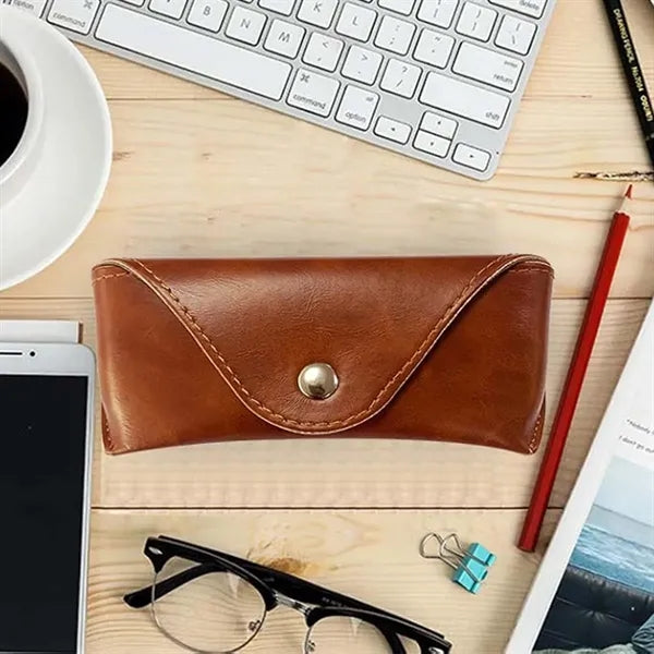 Portable Durable Slim Soft PU Leather Eyeglasses Case Pouch