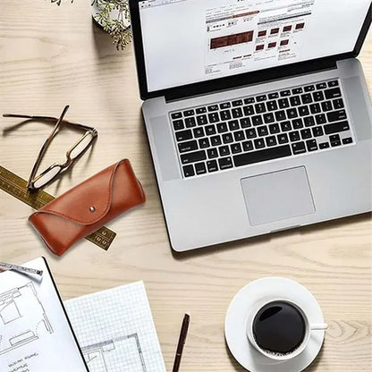 Portable Durable Slim Soft PU Leather Eyeglasses Case Pouch