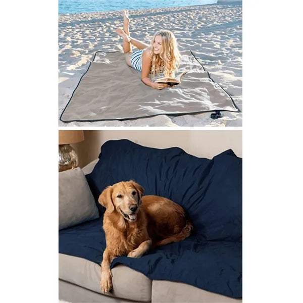 Waterproof Camping Fleece Blanket with Hoodie