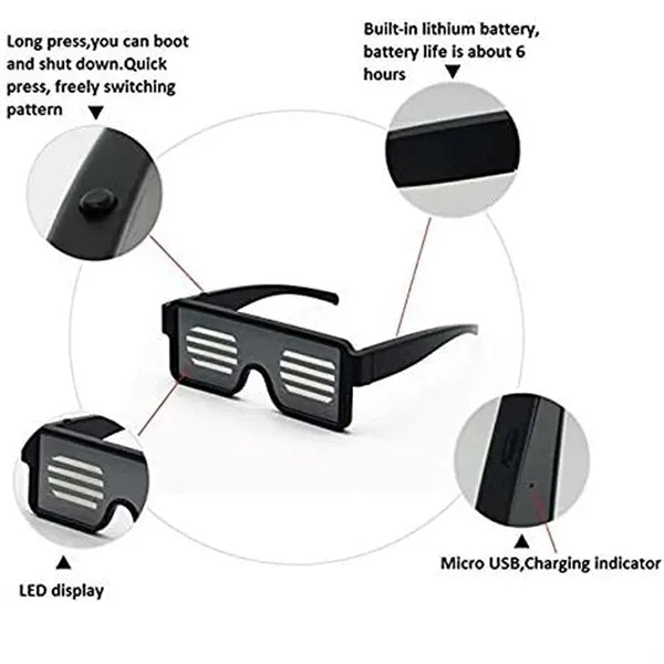 Smart Glow Christmas Party Eyewear LED Flashing Glasses