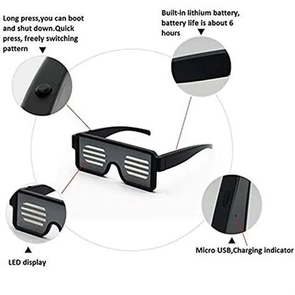 Smart Glow Christmas Party Eyewear LED Flashing Glasses