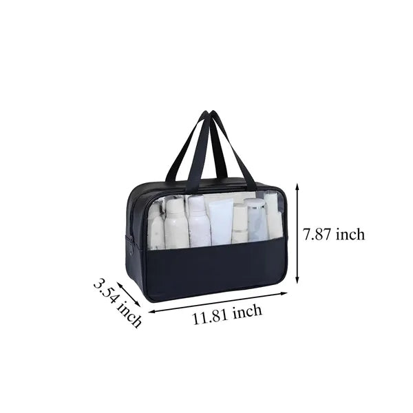 Large PVC Clear Waterproof Travel Toiletry Pouch Makeup Bag