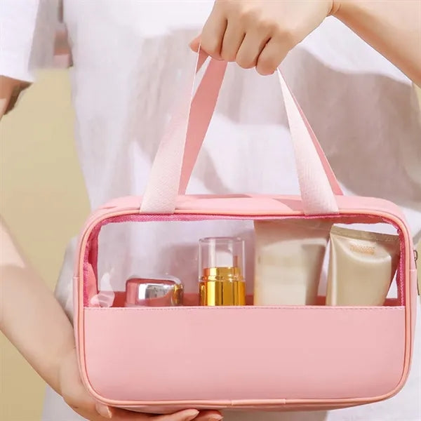 Large PVC Clear Waterproof Travel Toiletry Pouch Makeup Bag
