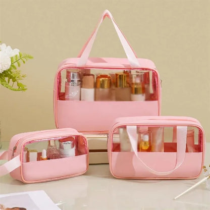 Large PVC Clear Waterproof Travel Toiletry Pouch Makeup Bag