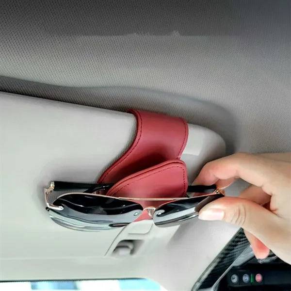 Magnetic PU Leather Clip Sunglasses Holders for Car Visor