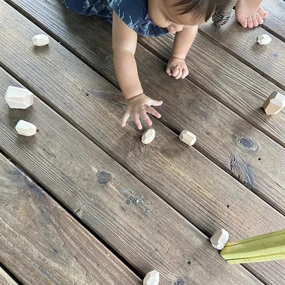 Toddler Montessori Toys Wooden Sorting Stacking Rocks Stones