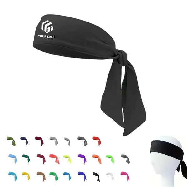 Unisex Absorption Moisture Sport Tie Back Headband Sweatband