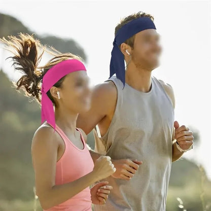Unisex Absorption Moisture Sport Tie Back Headband Sweatband