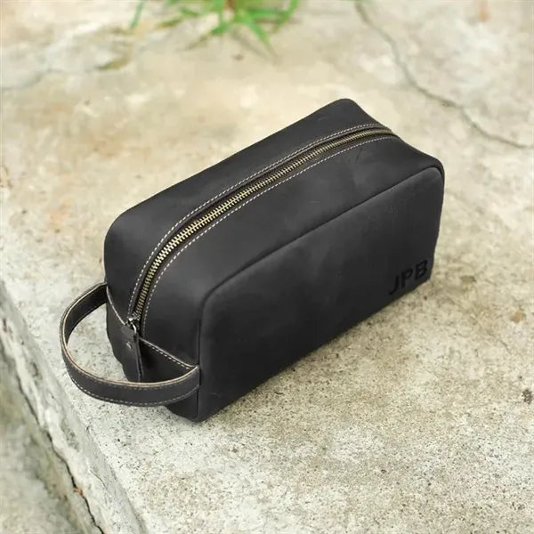 Personalized Groomsmen Gift, Leather Toiletry Bag