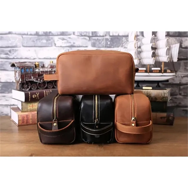 Personalized Groomsmen Gift, Leather Toiletry Bag