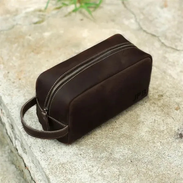 Personalized Groomsmen Gift, Leather Toiletry Bag