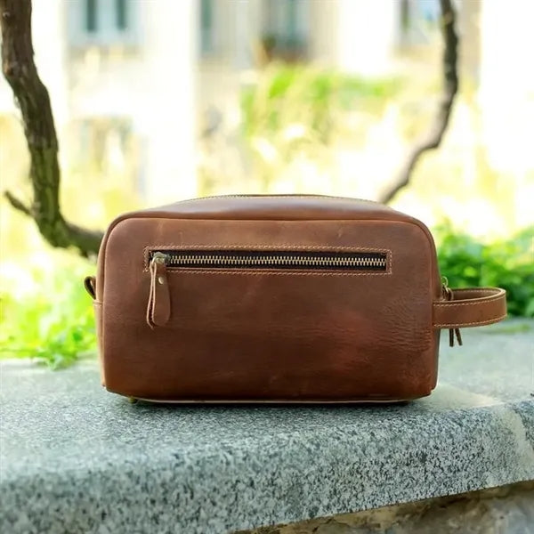 Personalized Groomsmen Gift, Leather Toiletry Bag