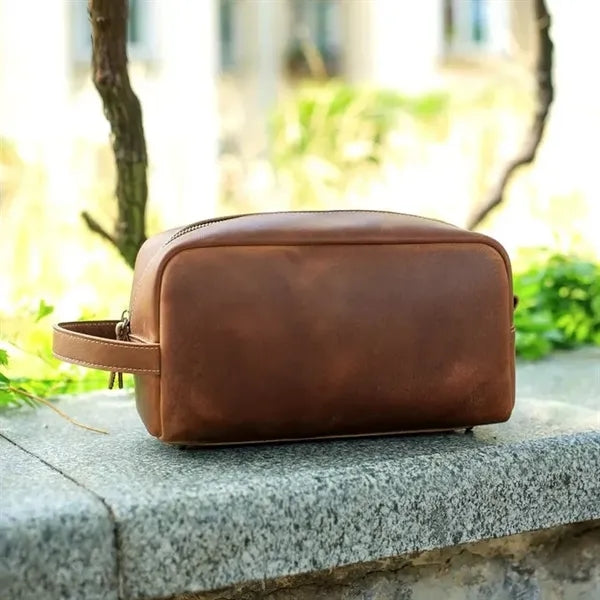 Personalized Groomsmen Gift, Leather Toiletry Bag