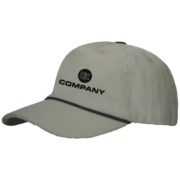 Premium Corduroy 5 Panel Cap - High, Medium, or Low Crown