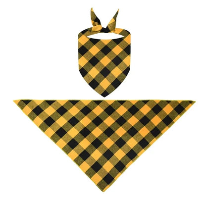 Pet Plaid Triangle Bandana
