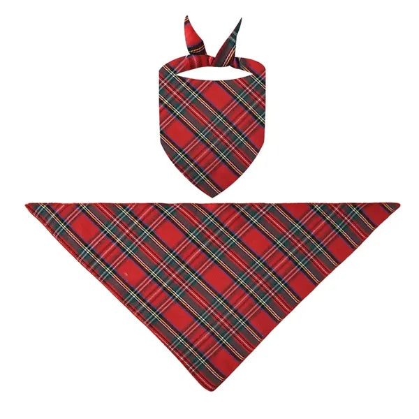 Pet Plaid Triangle Bandana
