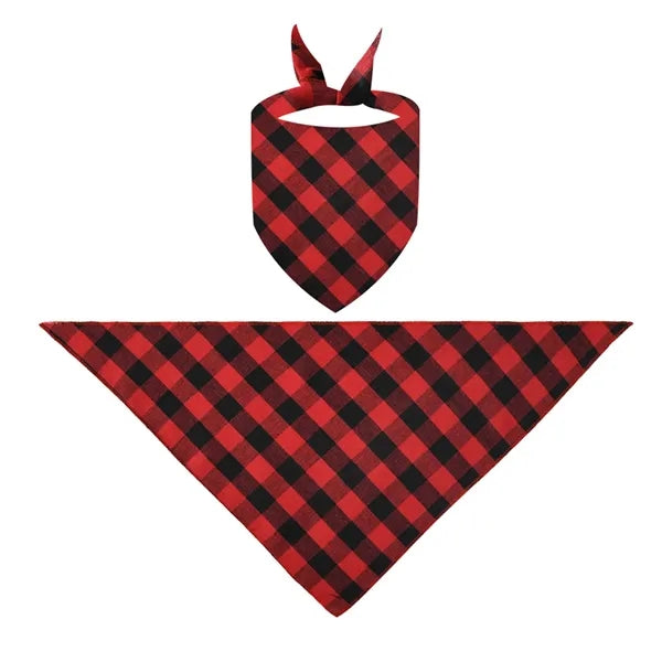 Pet Plaid Triangle Bandana