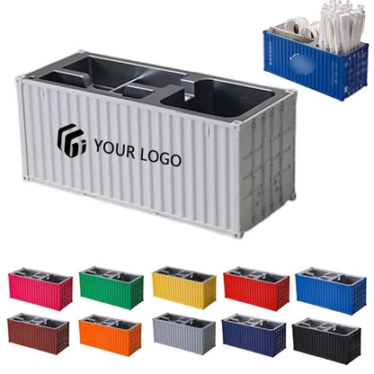 Large Office Shipping Container Pen holder Desk Organizer