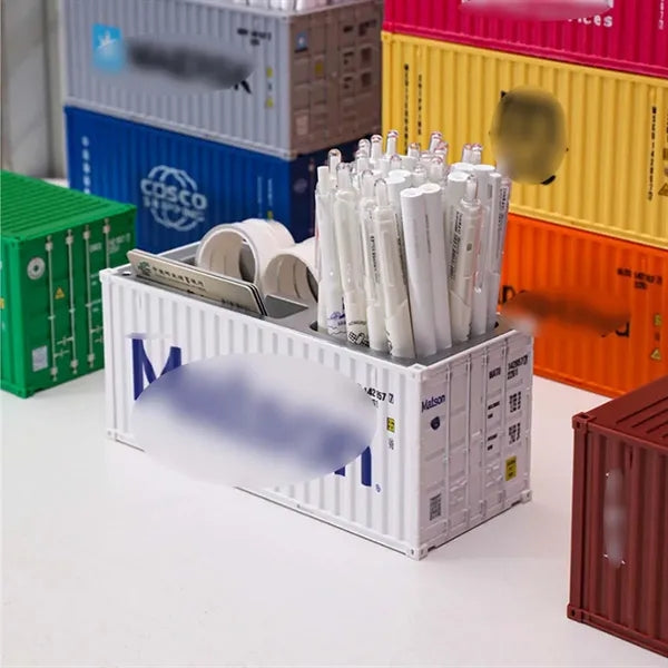 Large Office Shipping Container Pen holder Desk Organizer