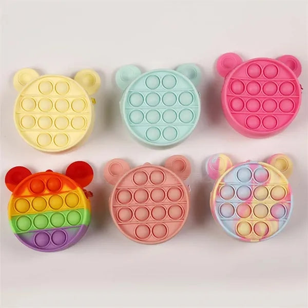 Fidget Toy Durable Waterproof Cute Silicone Pop Coin Purse