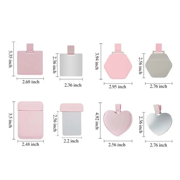 Ultra Thin Portable Mini Travel Makeup Mirror with Sleeve