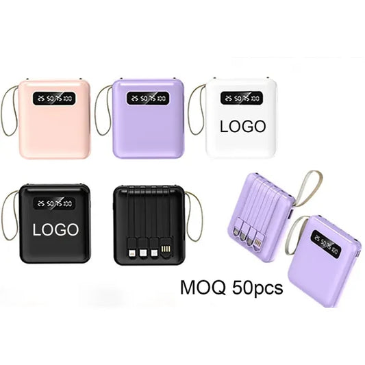 3" Mini Rechargeable 10000mAh Power Bank With LED Flashlight
