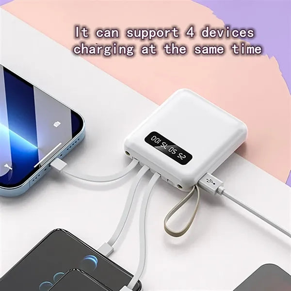 3" Mini Rechargeable 10000mAh Power Bank With LED Flashlight