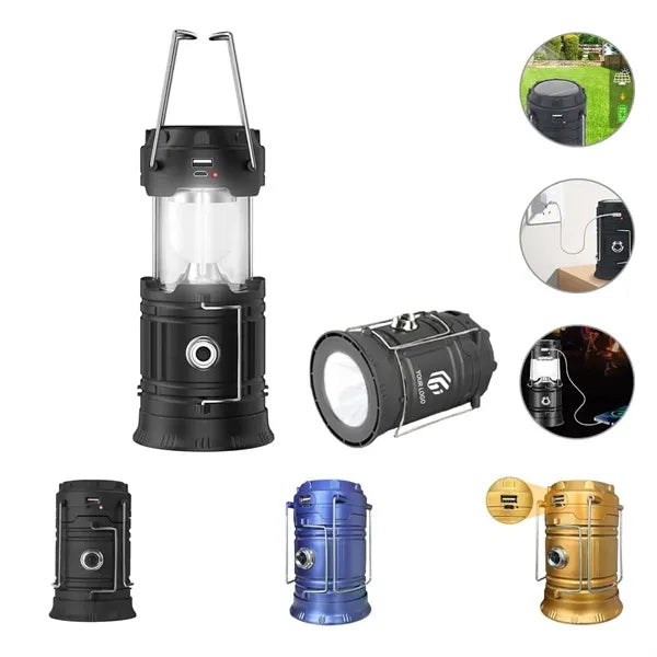 Collapsible Portable Solar Rechargeable Lantern Flashlight