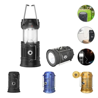 Collapsible Portable Solar Rechargeable Lantern Flashlight