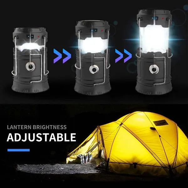 Collapsible Portable Solar Rechargeable Lantern Flashlight