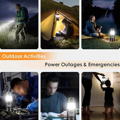 Collapsible Portable Solar Rechargeable Lantern Flashlight