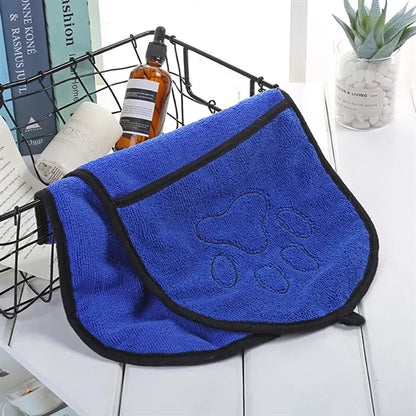 Pet Grooming Absorbent Soft Dog Towels with Hand Pockets