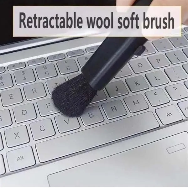 Portable soft retractable laptop cleaner keyboard brush