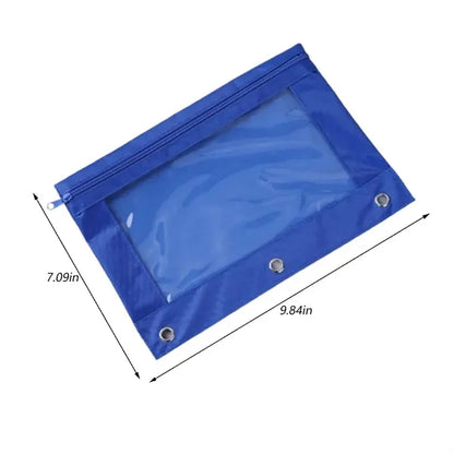3 Holes Office Student Zipper Cosmetic Pouch Pen Bag