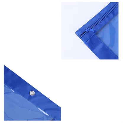 3 Holes Office Student Zipper Cosmetic Pouch Pen Bag