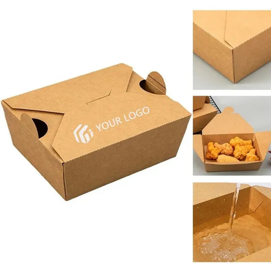 Eco-friendly kraft chips packaging box take out container