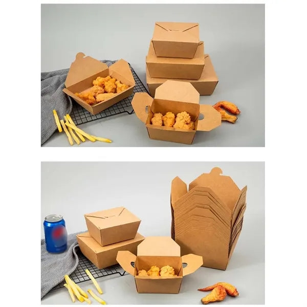 Eco-friendly kraft chips packaging box take out container
