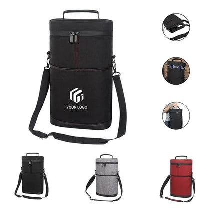 Large portable insulated wine protective carrying cooler bag