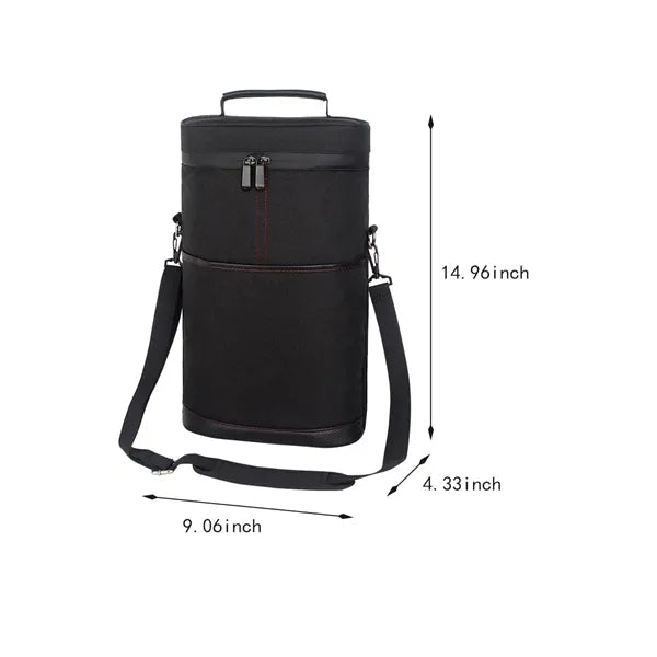 Large portable insulated wine protective carrying cooler bag