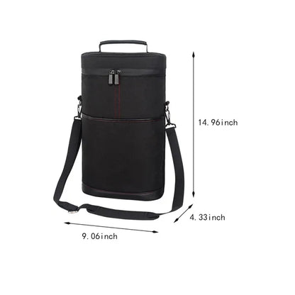 Large portable insulated wine protective carrying cooler bag