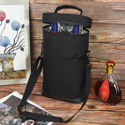 Large portable insulated wine protective carrying cooler bag