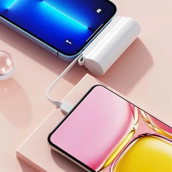 Mini Power Bank with Built-in Lightning&USB-C Connector