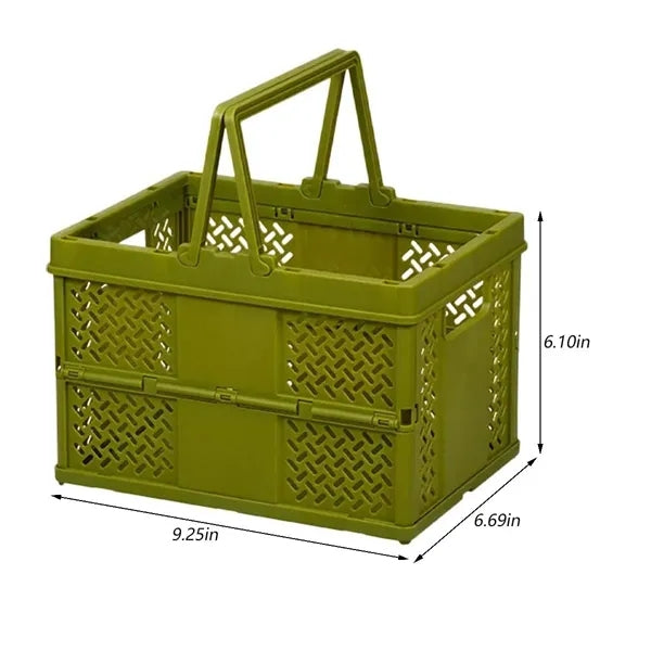 Foldable Pantry Crates Container Plastic Grocery Basket