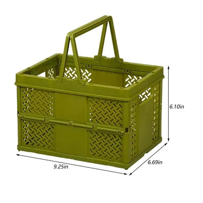 Foldable Pantry Crates Container Plastic Grocery Basket