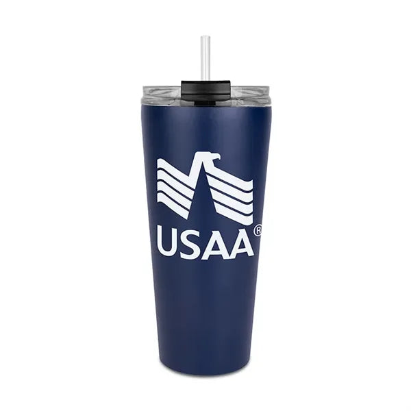 Trumbull Dual Wall No-Spill Vacuum Mug with Straw 27 oz.